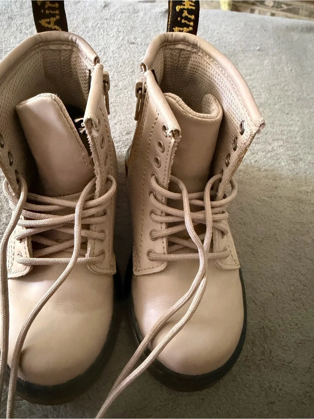 Dr. Martens Toddler Light Pink Lace-Up Combat Boots size 8